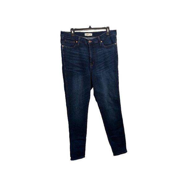 madewell 10 '' high rise skinny jeans Dark Wash Women 32 - Picture 1 of 11
